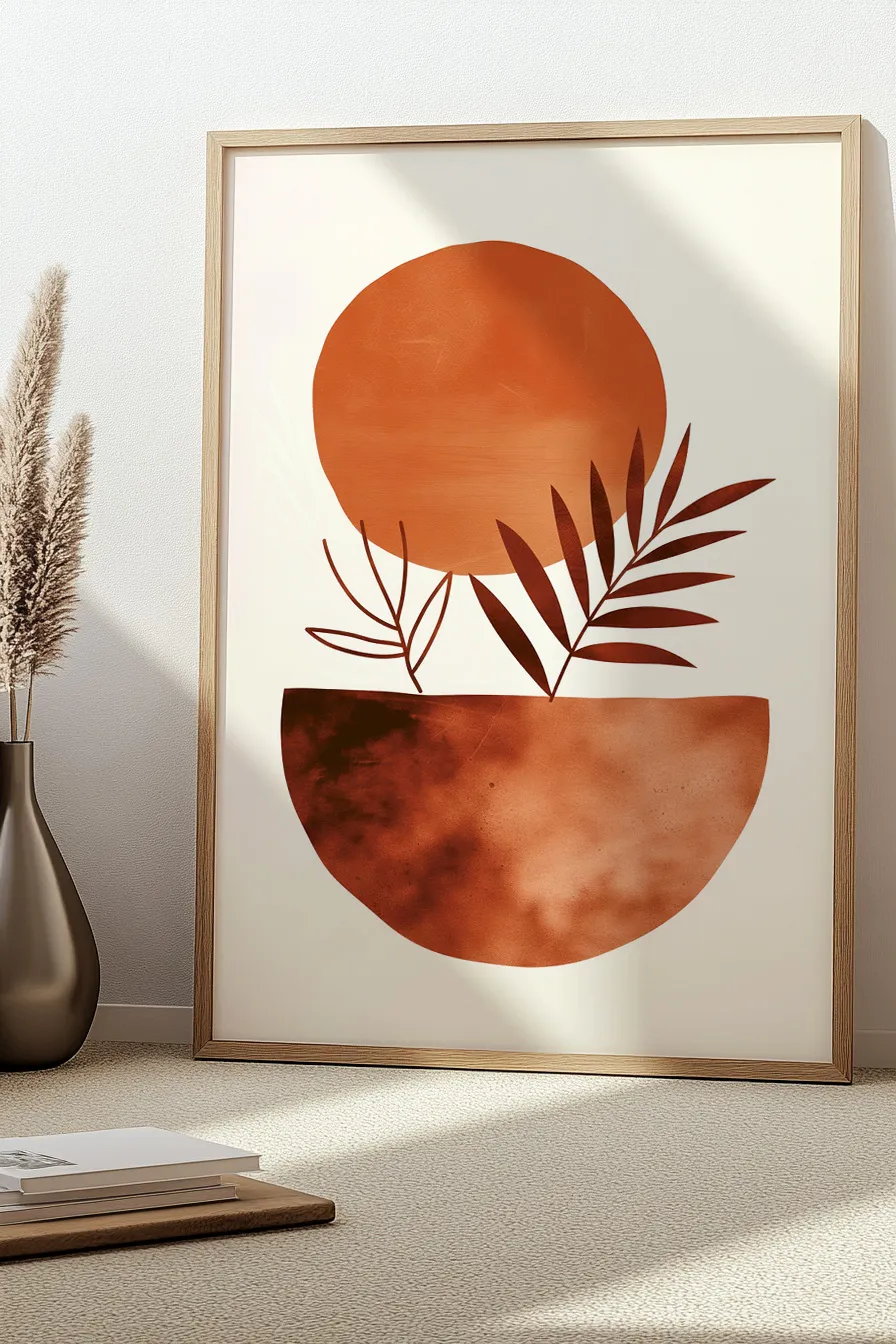 Abstract art piece in framed wall art